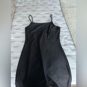 Altar’d State Black Satin Mini Dress